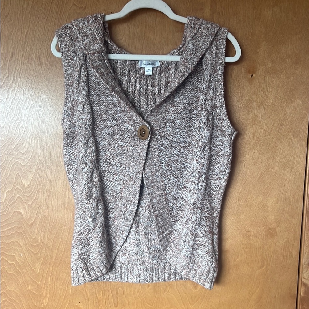 Women's Brown Knit Sweater Vest